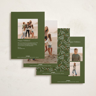 This is a pine petite holiday cards with standard by Michelle Taylor called modern trio printing on recycled smooth signature in petite