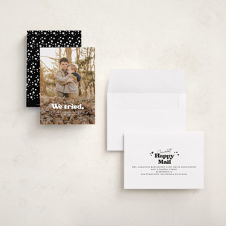 This is a snowy night petite holiday cards with standard by Itsy Belle Studio called we tried. printing on recycled smooth signature in petite