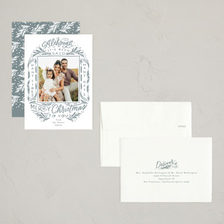 This is a slate petite holiday cards with standard by Alethea and Ruth called many times many ways printing on recycled smooth signature in petite