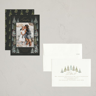 This is a coal petite holiday cards with standard by Petra Kern called pick your tree printing on recycled smooth signature in petite