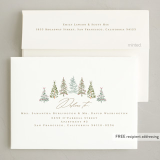 This is a coal petite holiday cards with standard by Petra Kern called pick your tree printing on recycled smooth signature in petite