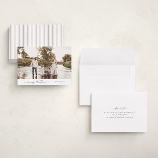 This is a snow petite holiday cards with standard by Christy Hy Lee called modernist printing on recycled smooth signature in petite