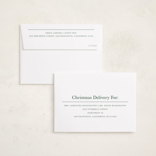 This is a evergreen petite holiday cards with standard by Nicoletta Savod called charm printing on recycled smooth signature in petite