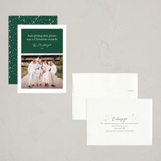 This is a elf shoes petite holiday cards with standard by Hudson meet Rose called a christmas miracle printing on recycled smooth signature in petite