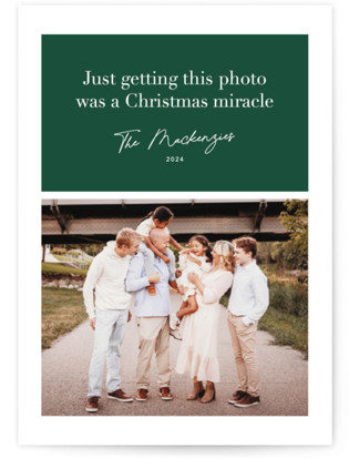 This is a elf shoes petite holiday cards with standard by Hudson meet Rose called a christmas miracle printing on recycled smooth signature in petite