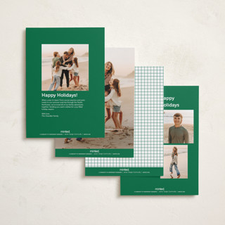 This is a pine petite holiday cards with standard by Wendy Chung called classic border printing on recycled smooth signature in petite