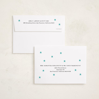 This is a frost petite holiday cards with standard by Kercia Jane called tiny star confetti printing on recycled smooth signature in petite