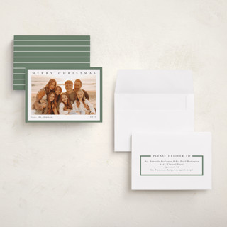 This is a pine petite holiday cards with standard by Chris Griffith called holiday feels printing on recycled smooth signature in petite