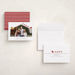 This is a rudolph petite holiday cards with standard by Heather Schertzer called new stop printing on recycled smooth signature in petite