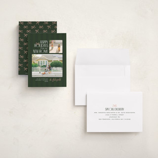 This is a evergreen petite holiday cards with standard by Owl and Toad called from our new home printing on recycled smooth signature in petite
