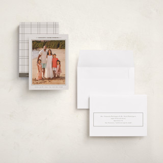 This is a stone petite holiday cards with standard by Nicole Walsh called minimalist frame printing on recycled smooth signature in petite