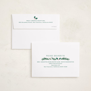 This is a sage petite holiday cards with standard by Hooray Creative called a married christmas printing on recycled smooth signature in petite