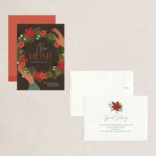 This is a ash petite holiday cards with standard by Susan Zinader called welcome wreath printing on signature in petite