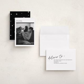 This is a noir petite holiday cards with standard by Annie Clark called zine printing on recycled smooth signature in petite