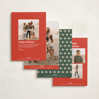 This is a persimmon petite holiday cards with standard by Carrie Moradi called hued mat printing on signature in petite