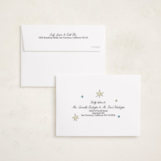 This is a wintermint petite holiday cards with standard by Helena Vitto called the stars printing on signature in petite