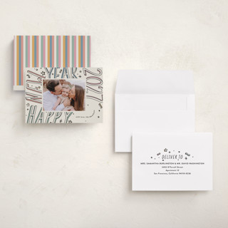 This is a pastel petite holiday cards with standard by letterfix called all fun printing on recycled smooth signature in petite