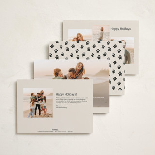 This is a cream petite holiday cards with standard by Ani Somi called big bold type printing on recycled smooth signature in petite