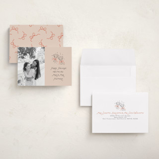 This is a candied grapefruit petite holiday cards with standard by Randi Cirelli called newlywed toast printing on recycled smooth signature in petite