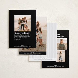 This is a snow petite holiday cards with standard by Design Lotus called holiday in type printing on signature in petite