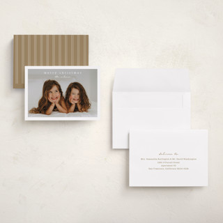 This is a snow petite holiday cards with standard by Stacey Meacham called simplest border printing on signature in petite