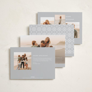 This is a snowfall petite holiday cards with standard by Melanie Kosuge called merry monoline printing on recycled smooth signature in petite