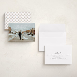 This is a snowmelt petite holiday cards with standard by Keen Peachy called marry christmas printing on recycled smooth signature in petite