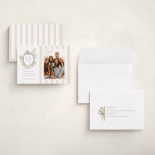 This is a sage petite holiday cards with standard by Oscar and Emma - Karly Depew called tis the sea-sun printing on recycled smooth signature in petite