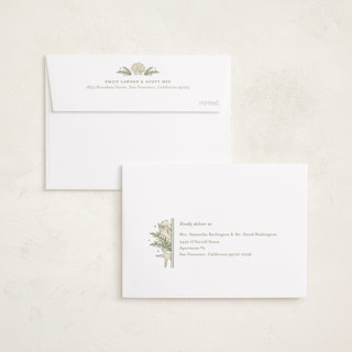 This is a sage petite holiday cards with standard by Oscar and Emma - Karly Depew called tis the sea-sun printing on recycled smooth signature in petite