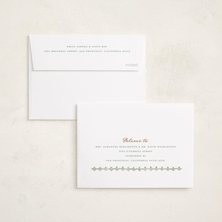 This is a pine petite holiday cards with standard by letterfix called scallop trim printing on recycled smooth signature in petite