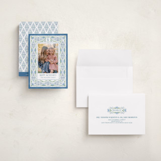 This is a frost petite holiday cards with standard by Paper Sun Studio called winter's lace printing on recycled smooth signature in petite
