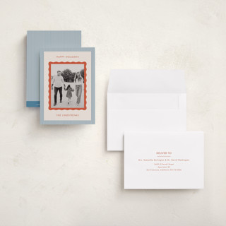 This is a beach petite holiday cards with standard by Kelly Schmidt called wavy edge printing on recycled smooth signature in petite