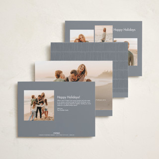 This is a slate petite holiday cards with standard by Stacey Meacham called minimalist border printing on recycled smooth signature in petite