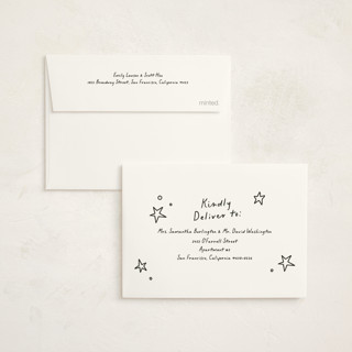 This is a party petite holiday cards with standard by Pixel and Hank called new year stars printing on signature in petite