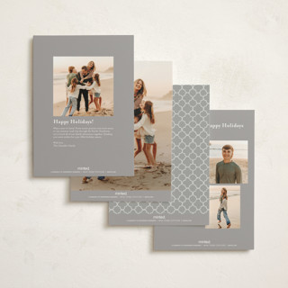 This is a slate petite holiday cards with standard by Jamie Alexander called notre dame printing on signature in petite