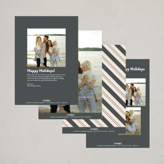 This is a licorice petite holiday cards with standard by Jessica Williams called ellipse printing on recycled smooth signature in petite