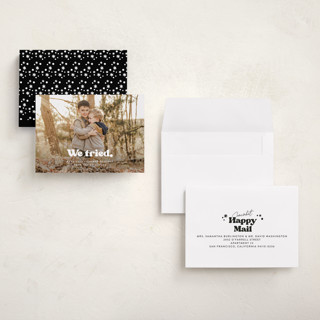 This is a snowy night petite holiday cards with standard by Itsy Belle Studio called we tried. printing on recycled smooth signature in petite