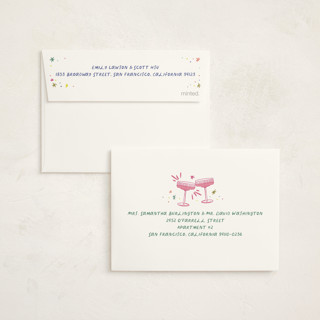 This is a champagne petite holiday cards with standard by Jenna Holcomb called nye printing on signature in petite