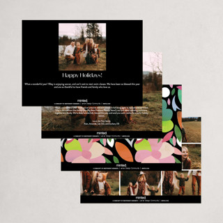 This is a midnight petite holiday cards with standard by Lori Wemple called flora printing on recycled smooth signature in petite