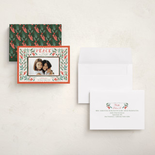 This is a cherry petite holiday cards with standard by Elly called peaceful garden printing on recycled smooth signature in petite