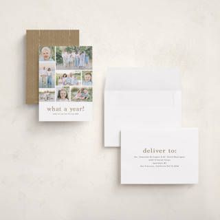 This is a cashew petite holiday cards with standard by Stacey Meacham called at a glance printing on recycled smooth signature in petite