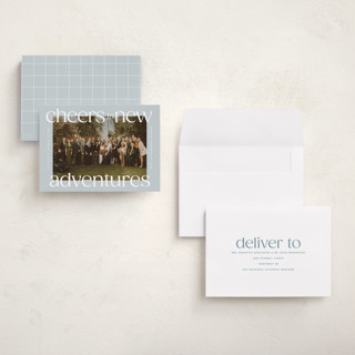 This is a ice petite holiday cards with standard by Owl and Toad called cheers to new printing on recycled smooth signature in petite