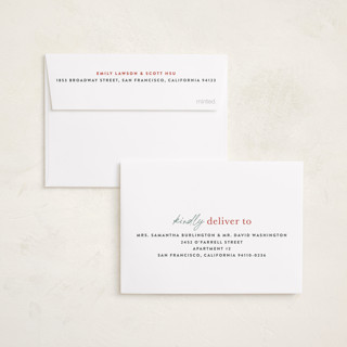 This is a festoon petite holiday cards with standard by Sara Hicks Malone called new address printing on recycled smooth signature in petite