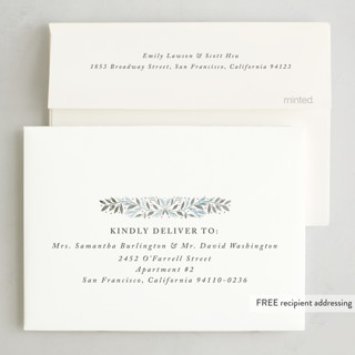 This is a slate petite holiday cards with standard by Petra Kern called framosa printing on recycled smooth signature in petite