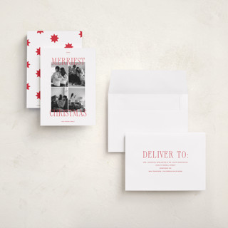 This is a santa suit petite holiday cards with standard by Blustery August called sparkling cider printing on signature in petite