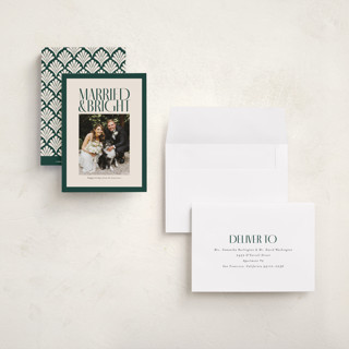 This is a spruce petite holiday cards with standard by Ekko Studio called married & bright printing on recycled smooth signature in petite