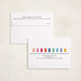 This is a rainbow petite holiday cards with standard by Creo Study called disney's mickey magical and cheerful printing on recycled smooth signature in petite