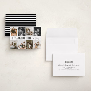 This is a midnight petite holiday cards with standard by Alethea and Ruth called slideshow lineup printing on recycled smooth signature in petite