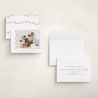 This is a frosting petite holiday cards with standard by Holly Whitcomb called crazy lights printing on recycled smooth signature in petite