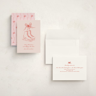 This is a rose petite holiday cards with standard by Jelena Vuletic called skatelle printing on signature in petite